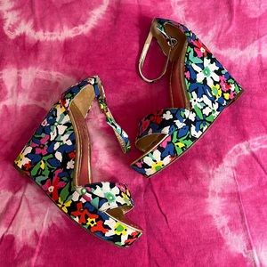 kate spade floral wedge platform sandal